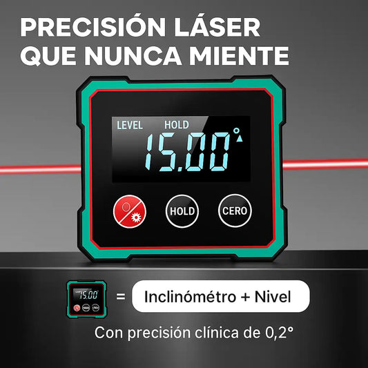 50% OFF 🔥Medidor de ángulo digital magnético de 4 lados con láser